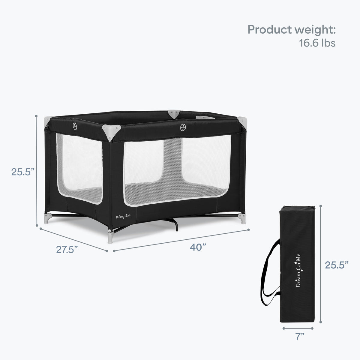 Portable Playard with Carry Bag, Black T5717
