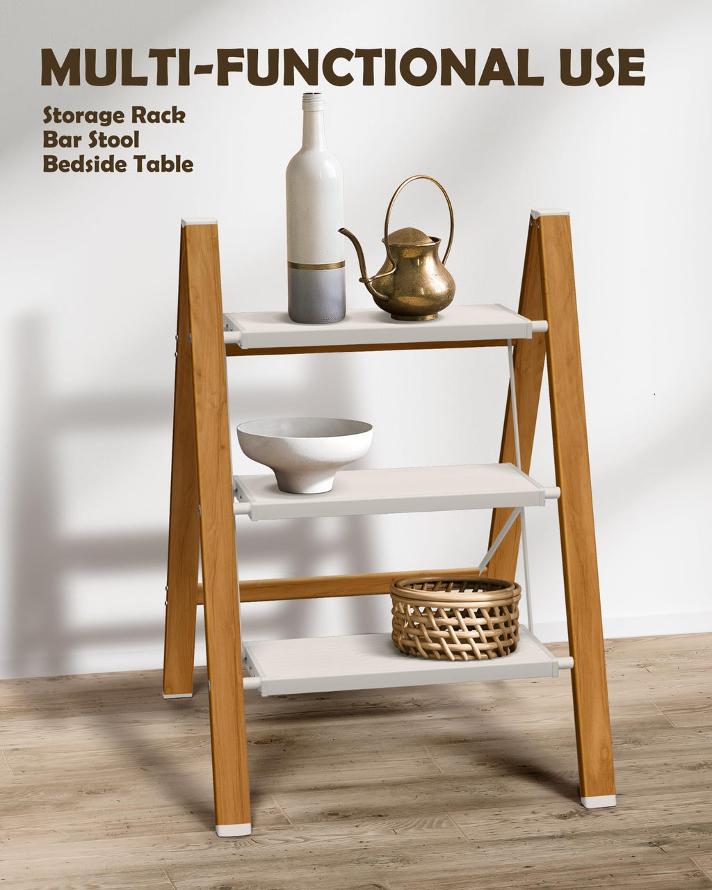 3 Step Stool with Anti-Slip Wide Pedal A127429