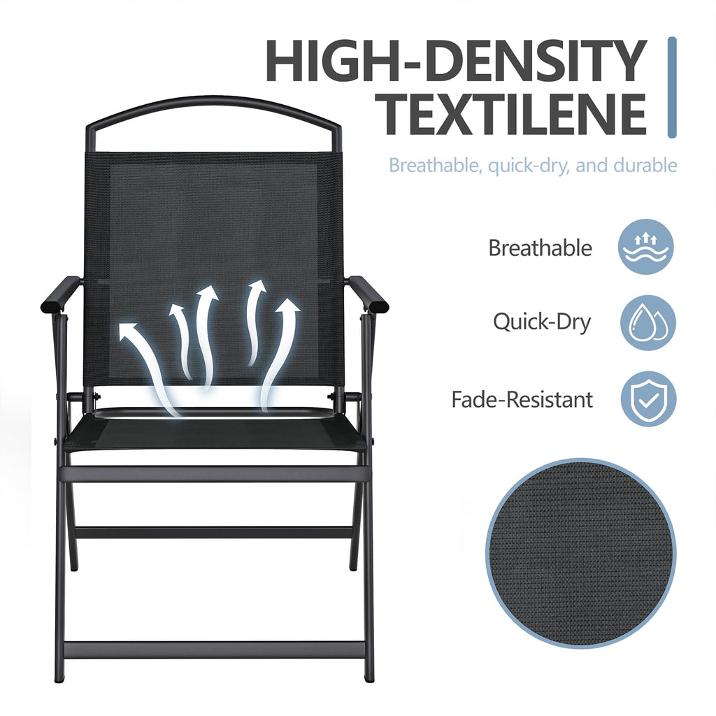 Folding Outdoor Chairs Set of 2 Black F757