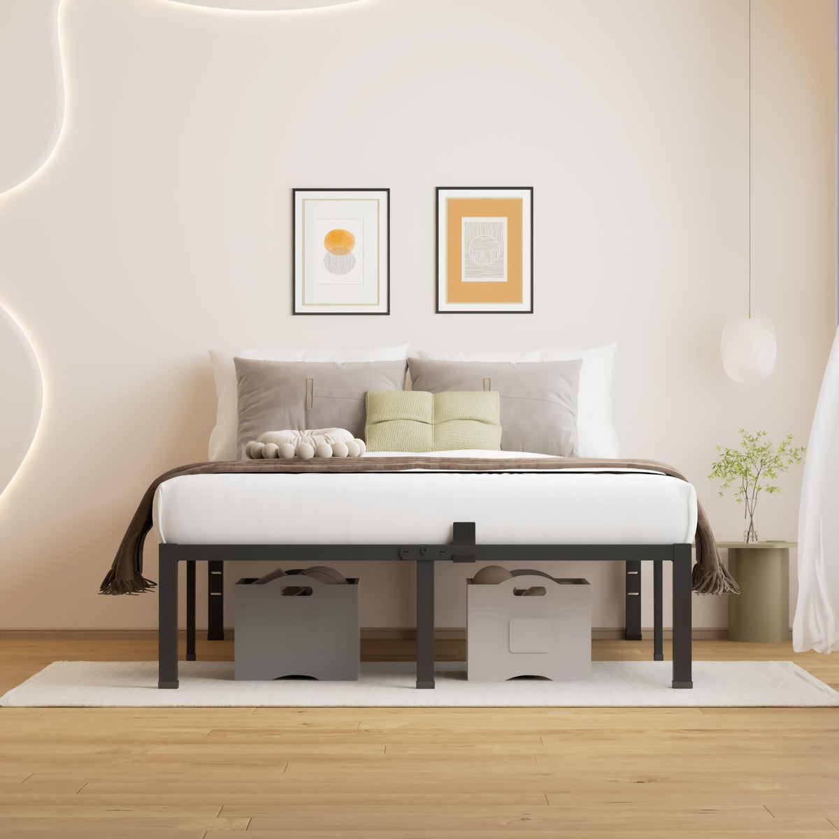 18 Inch King Size Black Metal Bed Frame M4155