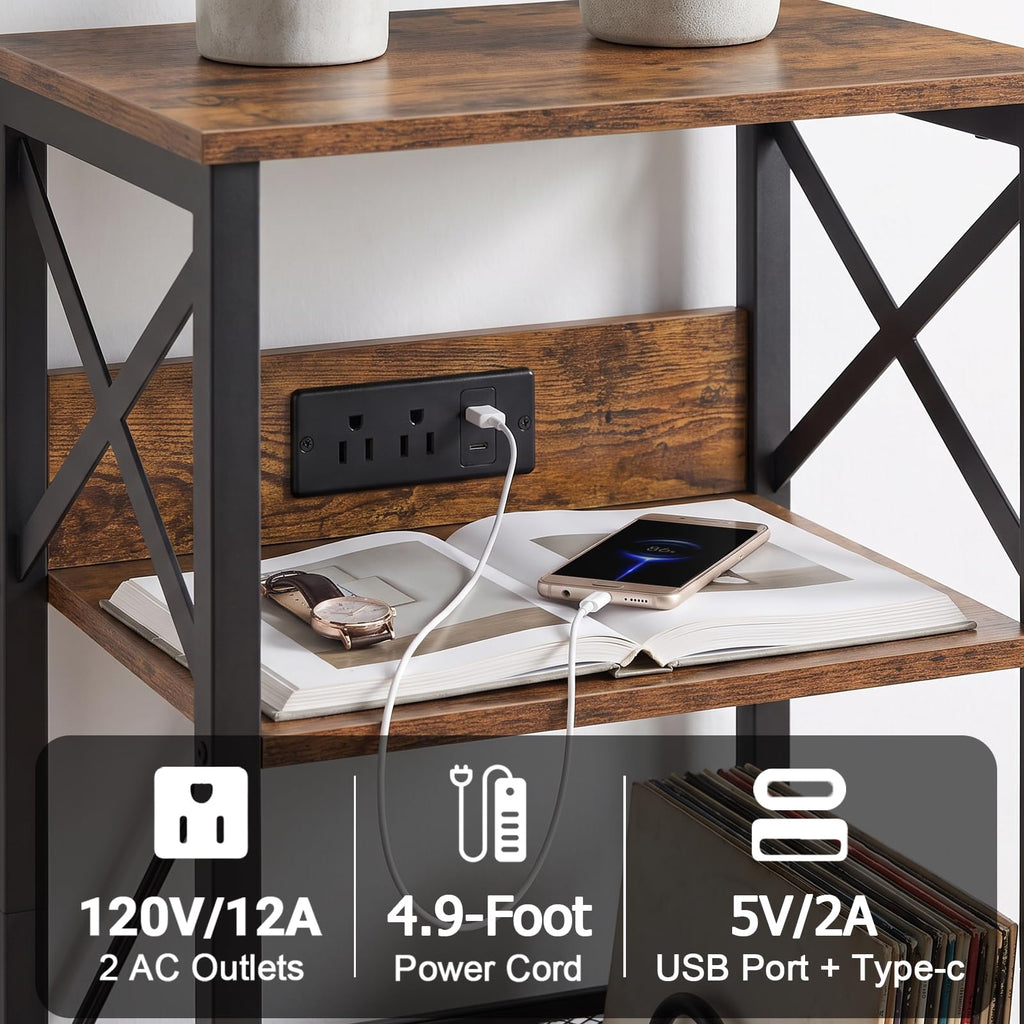 Record Player Stand with Charging Station V455448