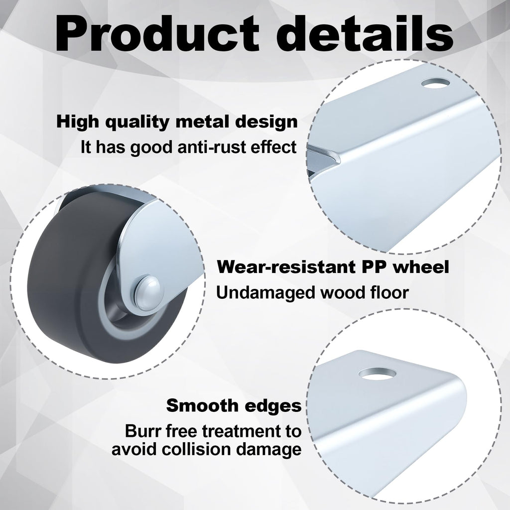 2 Pcs Rubber Swivel Casters M239069