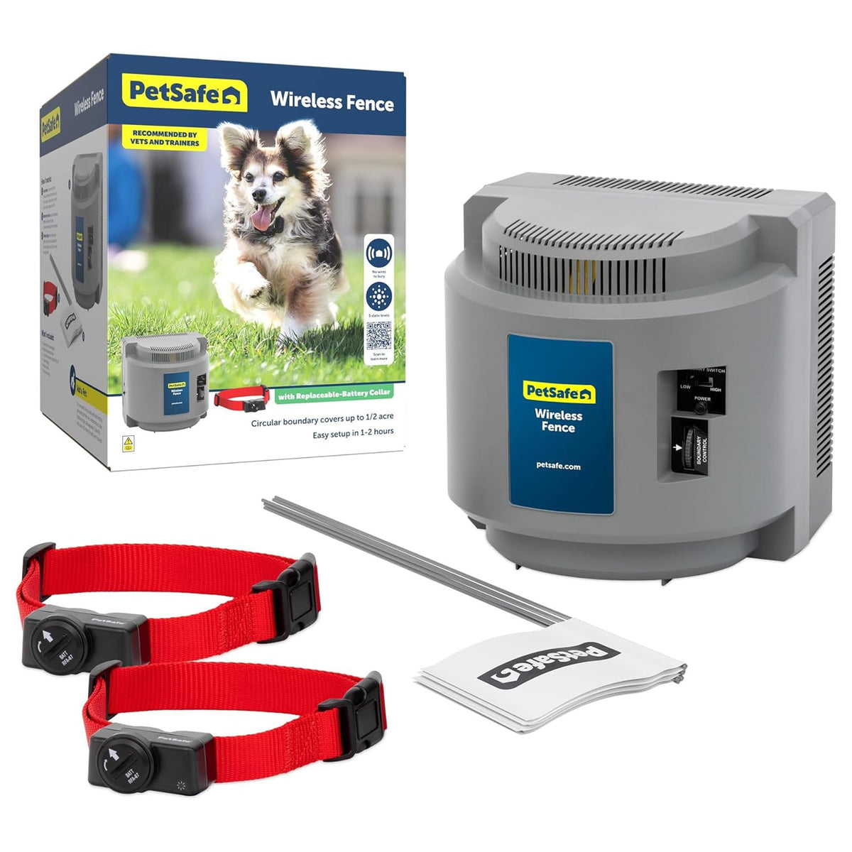 Wireless Pet Containment System, 2 Dogs, Up to 1/2 Acre I890149
