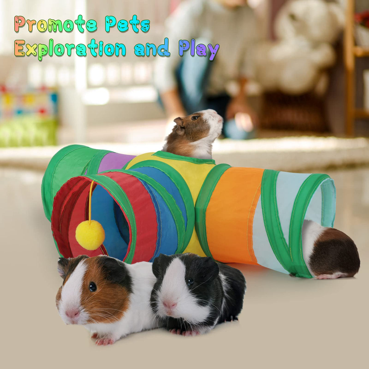 Guinea Pig Tunnels & Tubes Collapsible Small Animal Hideout L86283