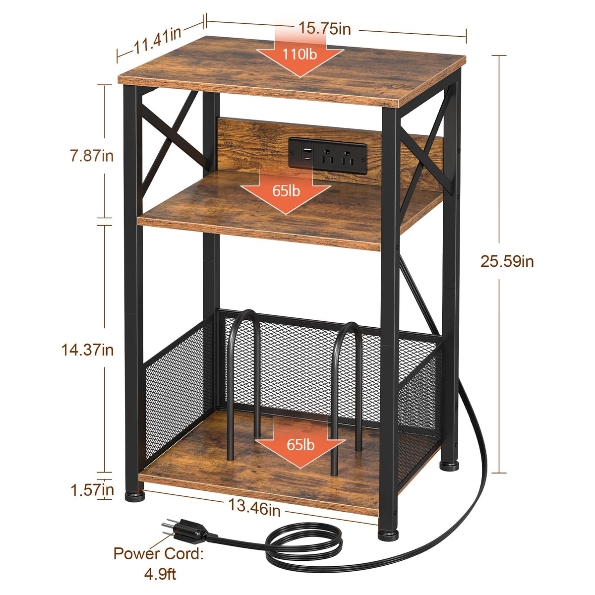 Record Player Stand with Charging Station V455448