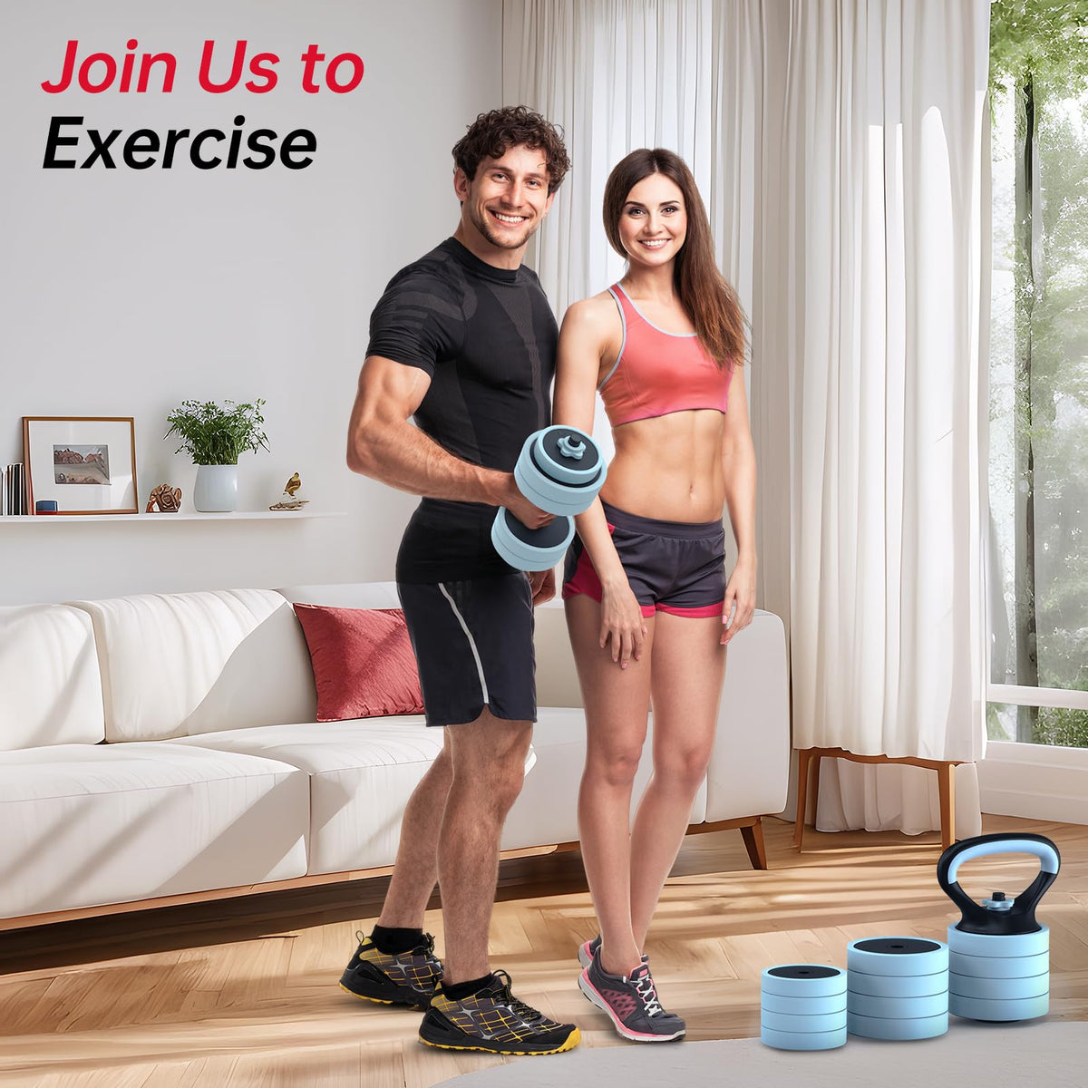 Adjustable 45lbs Dumbbell Set with Connector U902633