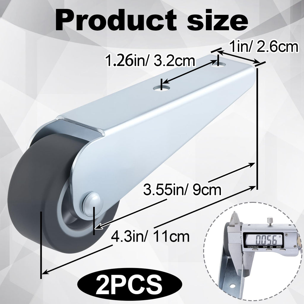 2 Pcs Rubber Swivel Casters M239069