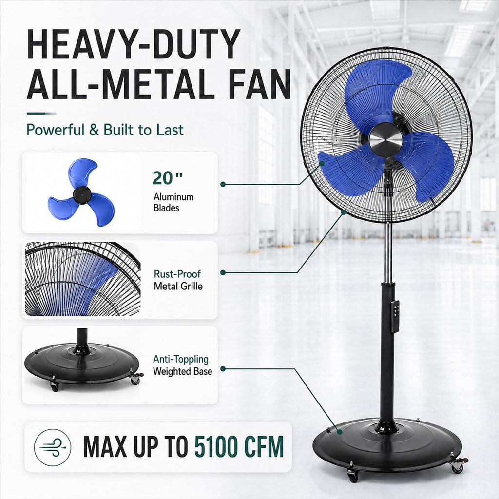 20 Inch Oscillating Pedestal Fan with Remote Control G270222