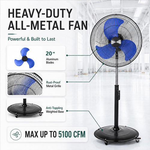 20 Inch Oscillating Pedestal Fan with Remote Control G270222