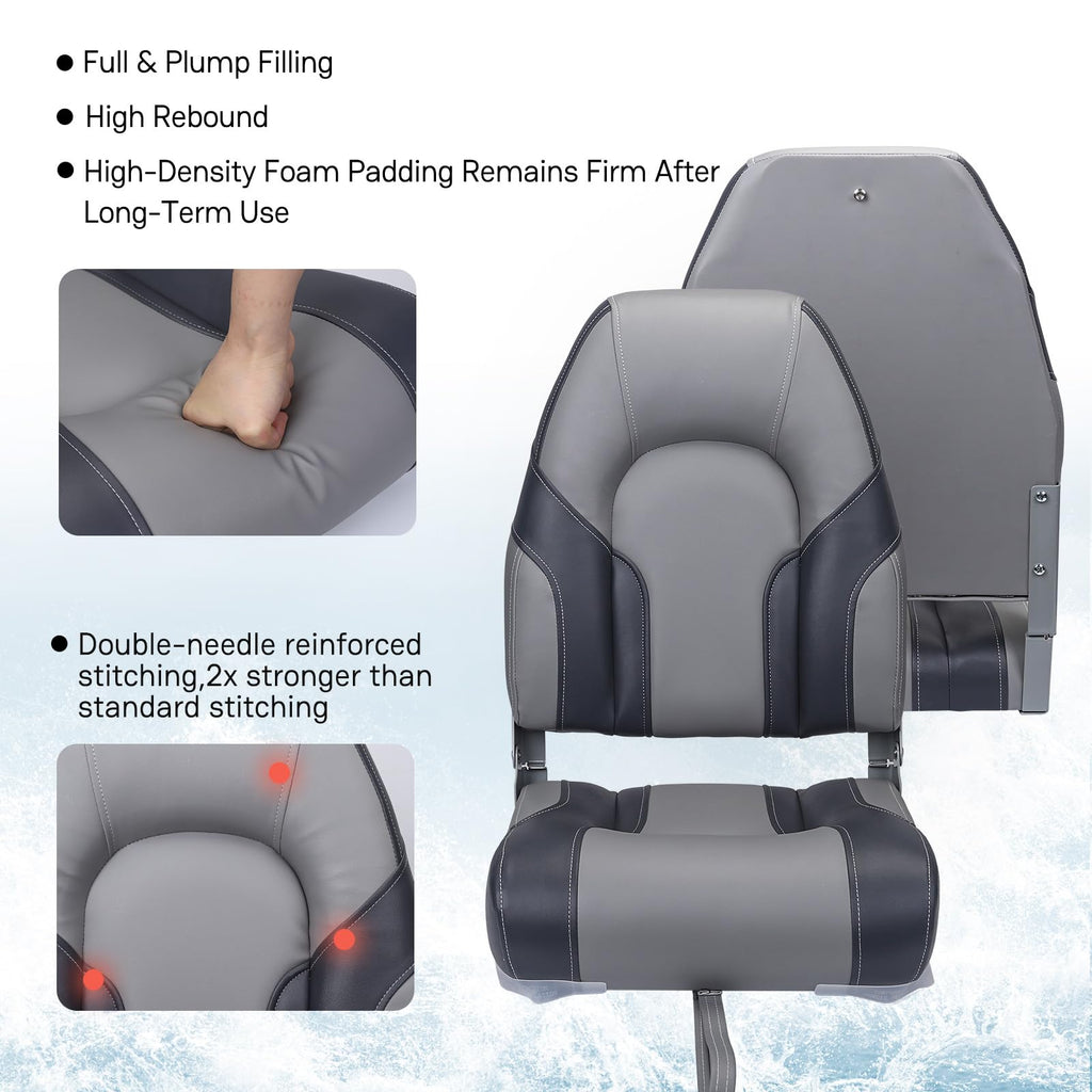 2 Pack High Back Folding Boat Seats R725333