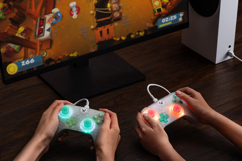 Wired Controller with RGB Lighting, Hall Effect Joysticks and Triggers, Translucent Pink V132