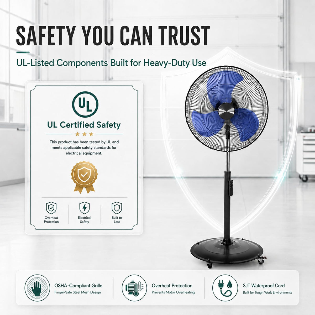 20 Inch Oscillating Pedestal Fan with Remote Control G270222