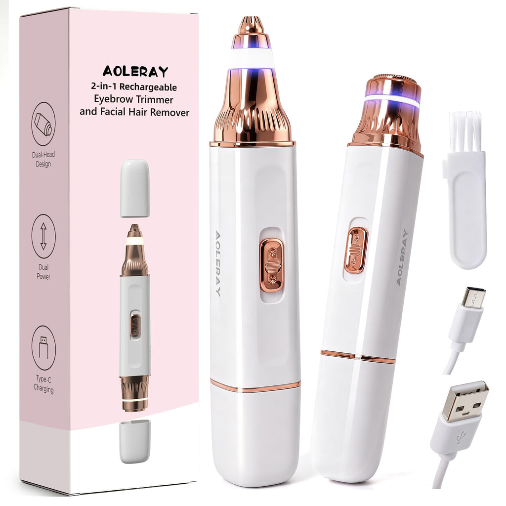 2-in-1 Eyebrow Trimmer & Facial Hair Remover A188116