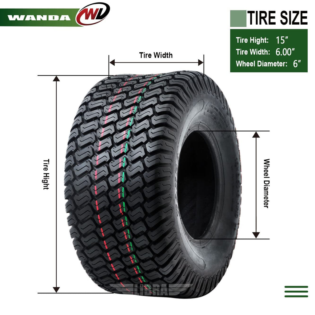 15x6-6 Lawn Mower Tractor Tires Set 2 V65828