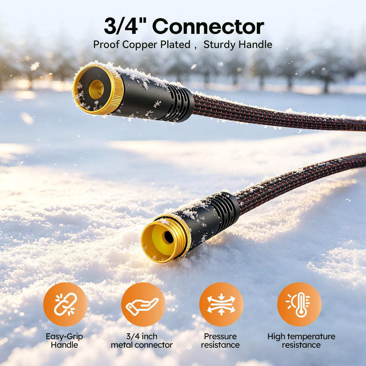3/4" Flexible Non-Expandable Garden Hose with 10 Function Nozzle, 100ft P229321