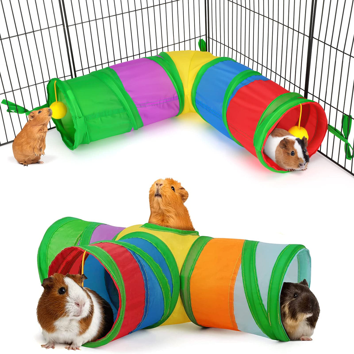 Guinea Pig Tunnels & Tubes Collapsible Small Animal Hideout L86283