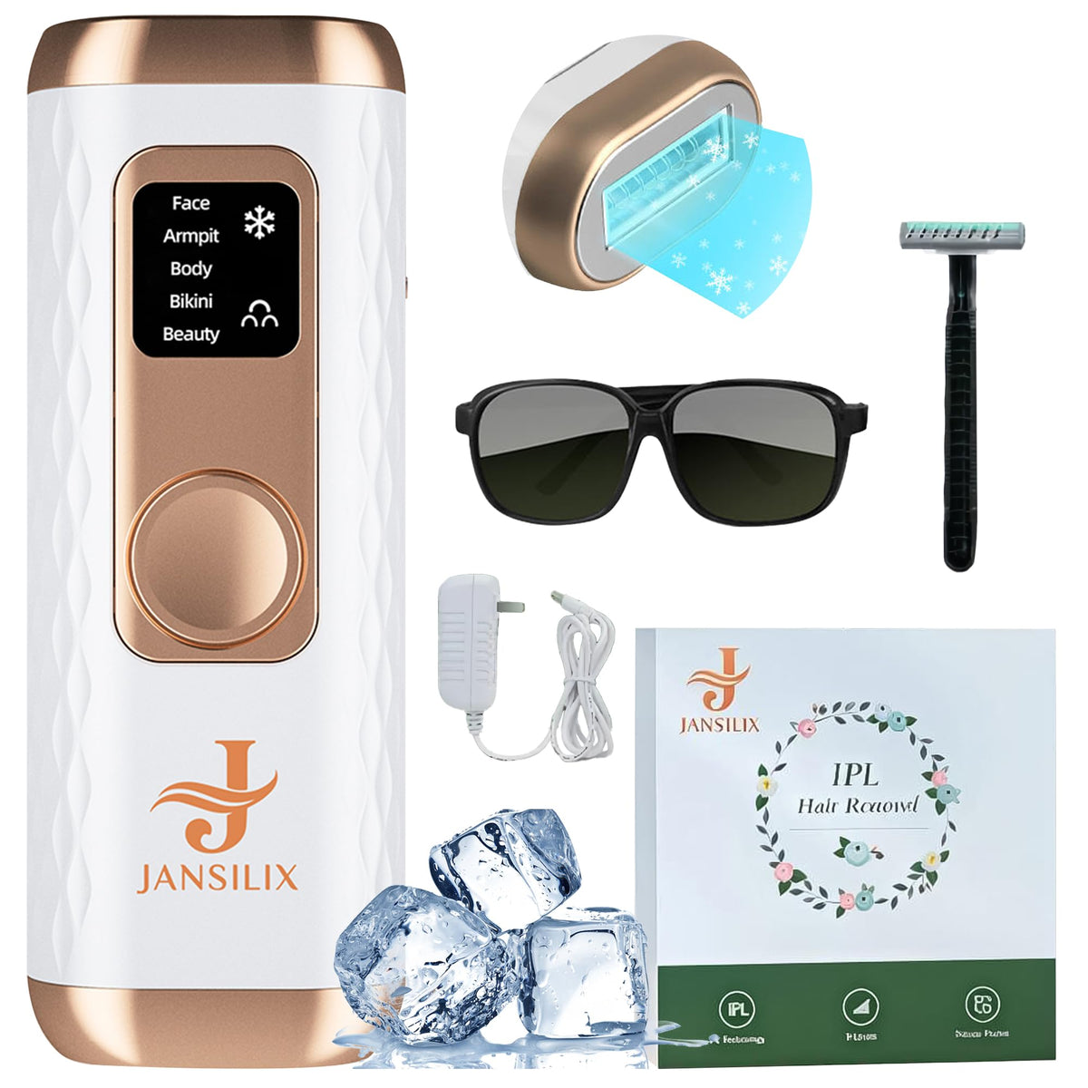IPL Laser Hair Removal Device for Women & Men (White) N98001