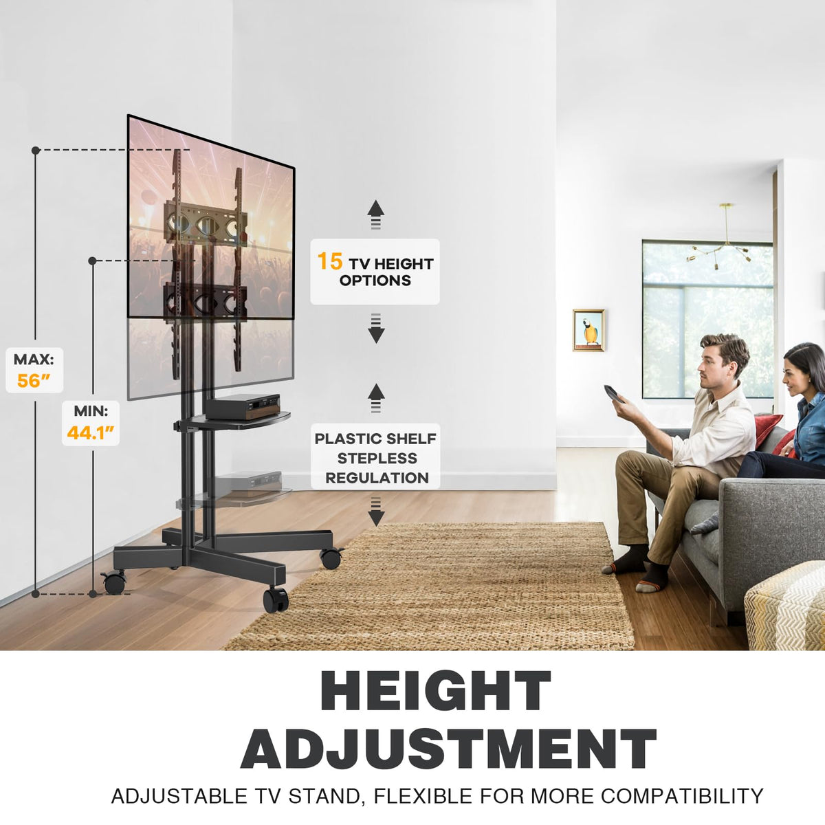 Mobile TV Stand with Wheels for 32-75 Inch TVs W740244
