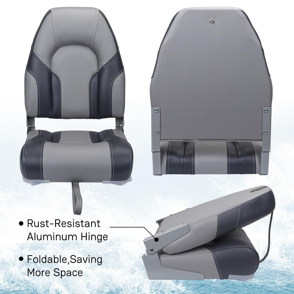 2 Pack High Back Folding Boat Seats R725333