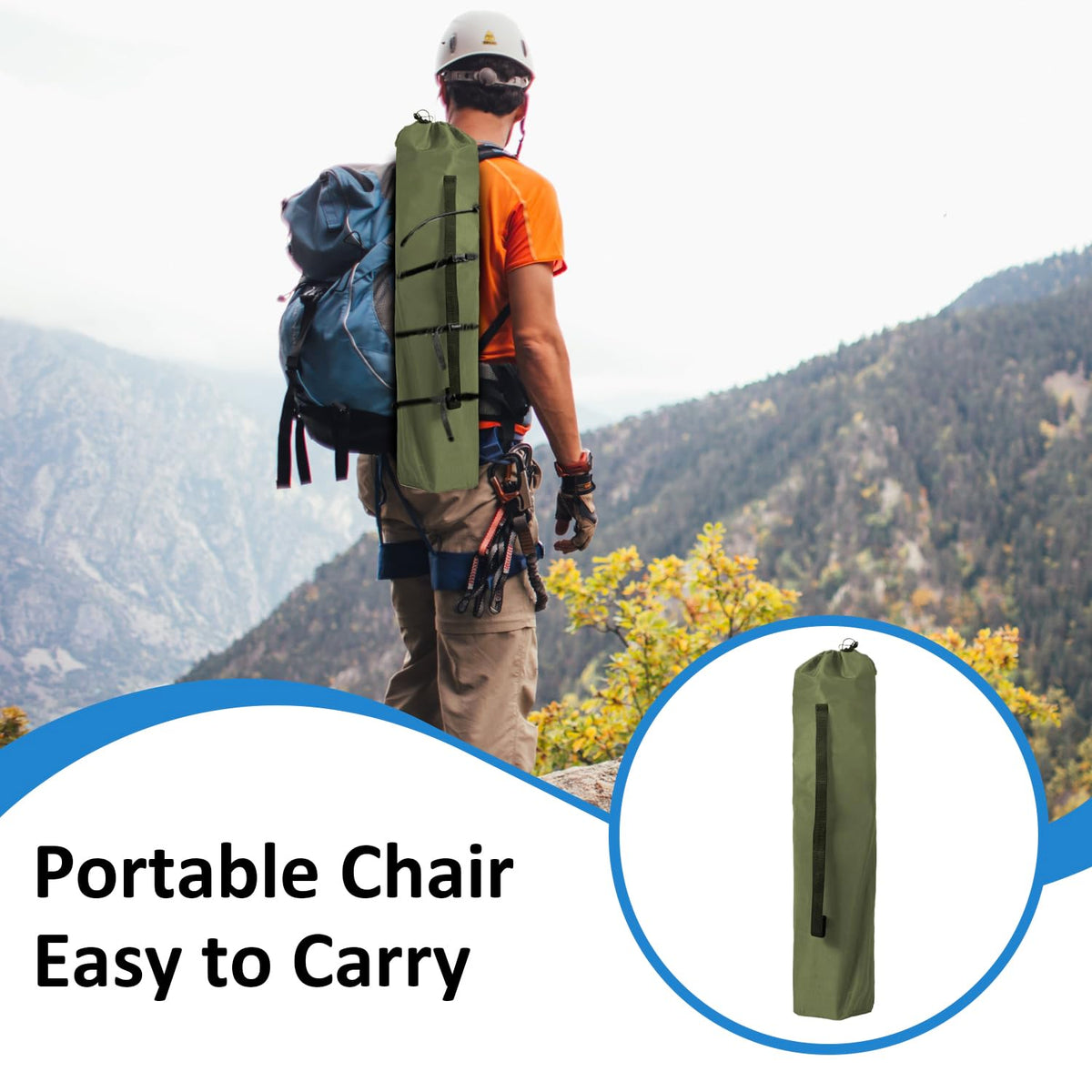 2 Pack Olive Green Portable Folding Camping Chair H5429