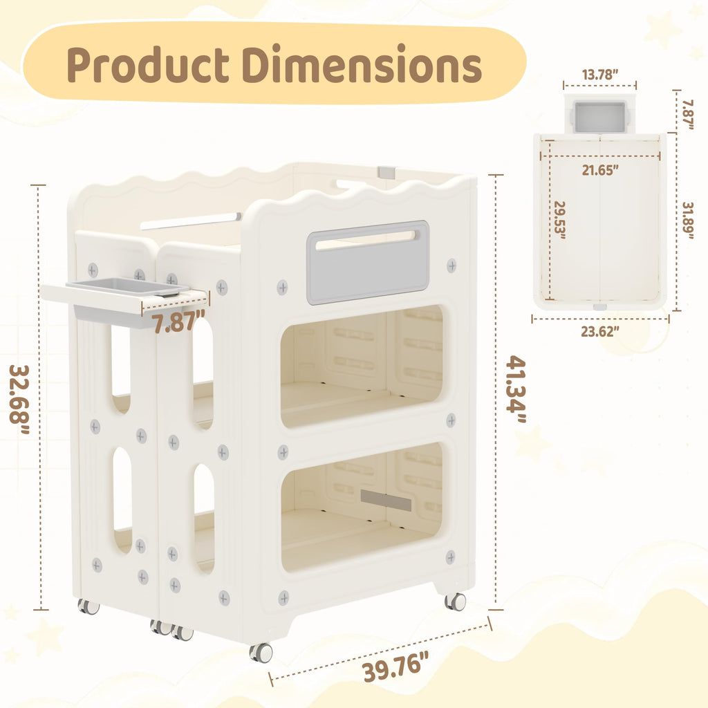 Foldable Portable Baby Changing Table with Storage Baskets J7242