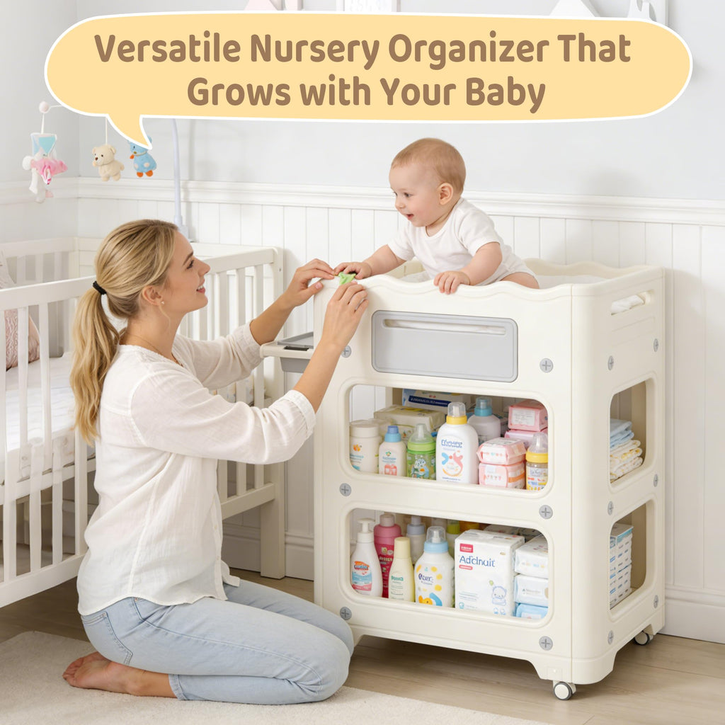 Foldable Portable Baby Changing Table with Storage Baskets J7242