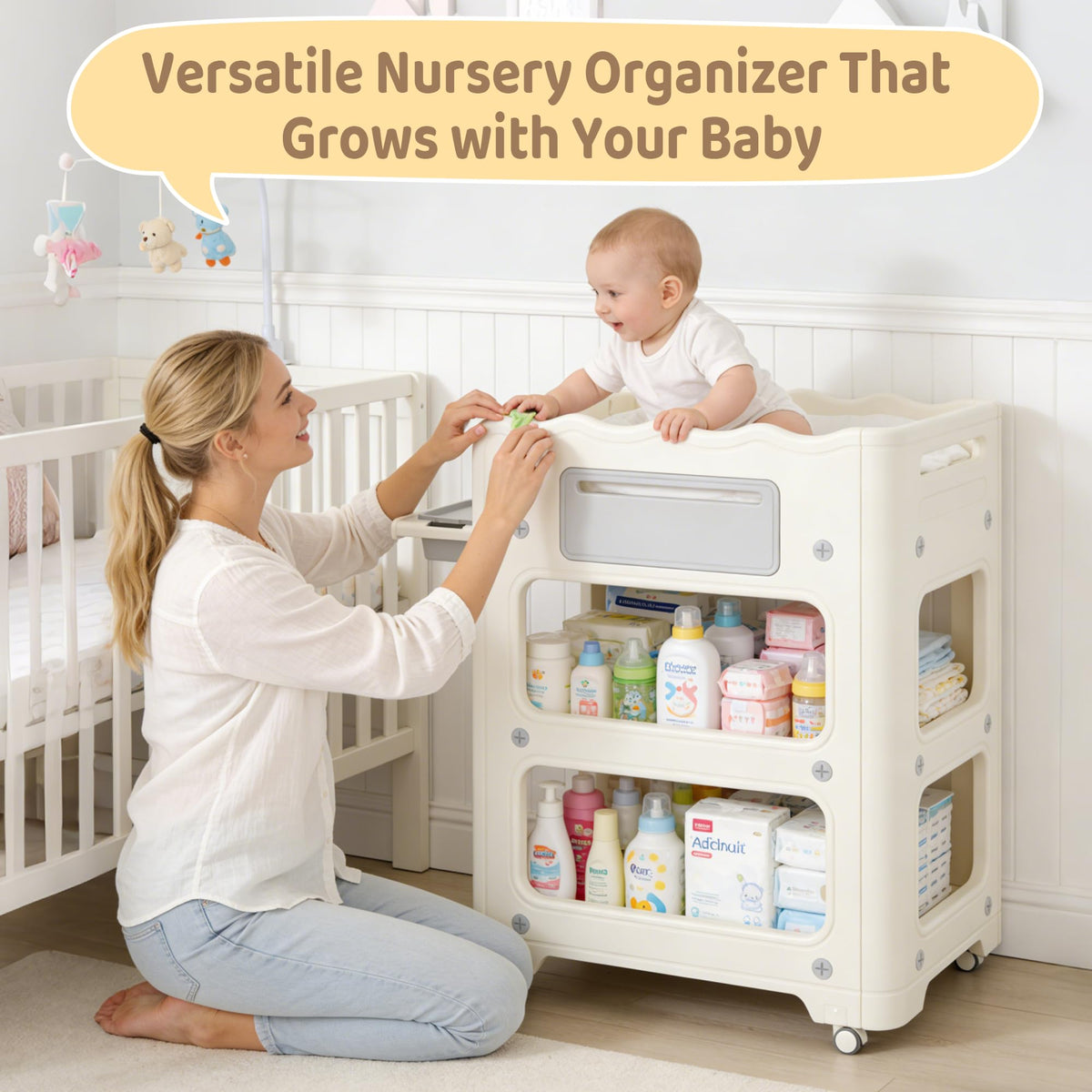 Foldable Portable Baby Changing Table with Storage Baskets J7242
