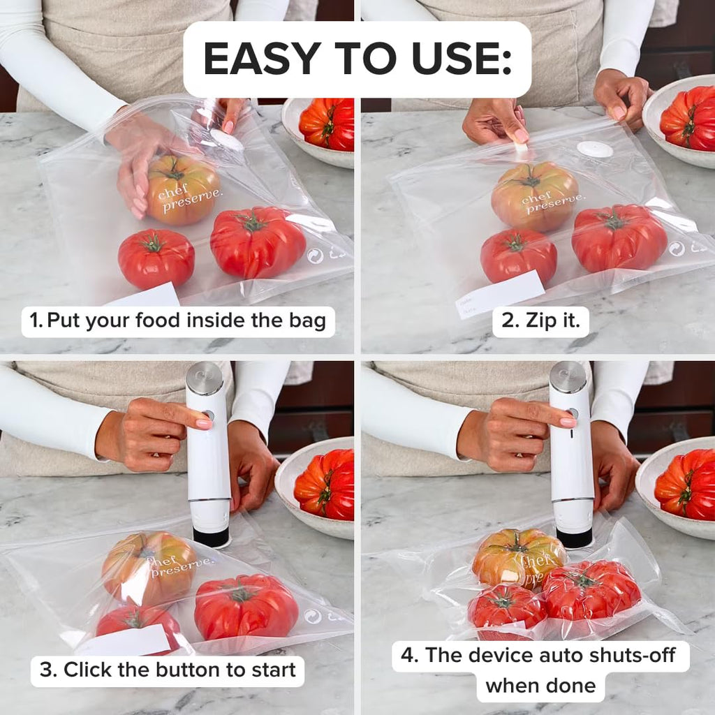 Compact Vacuum Sealer with 30 Reusable Vacuum Bags N203757