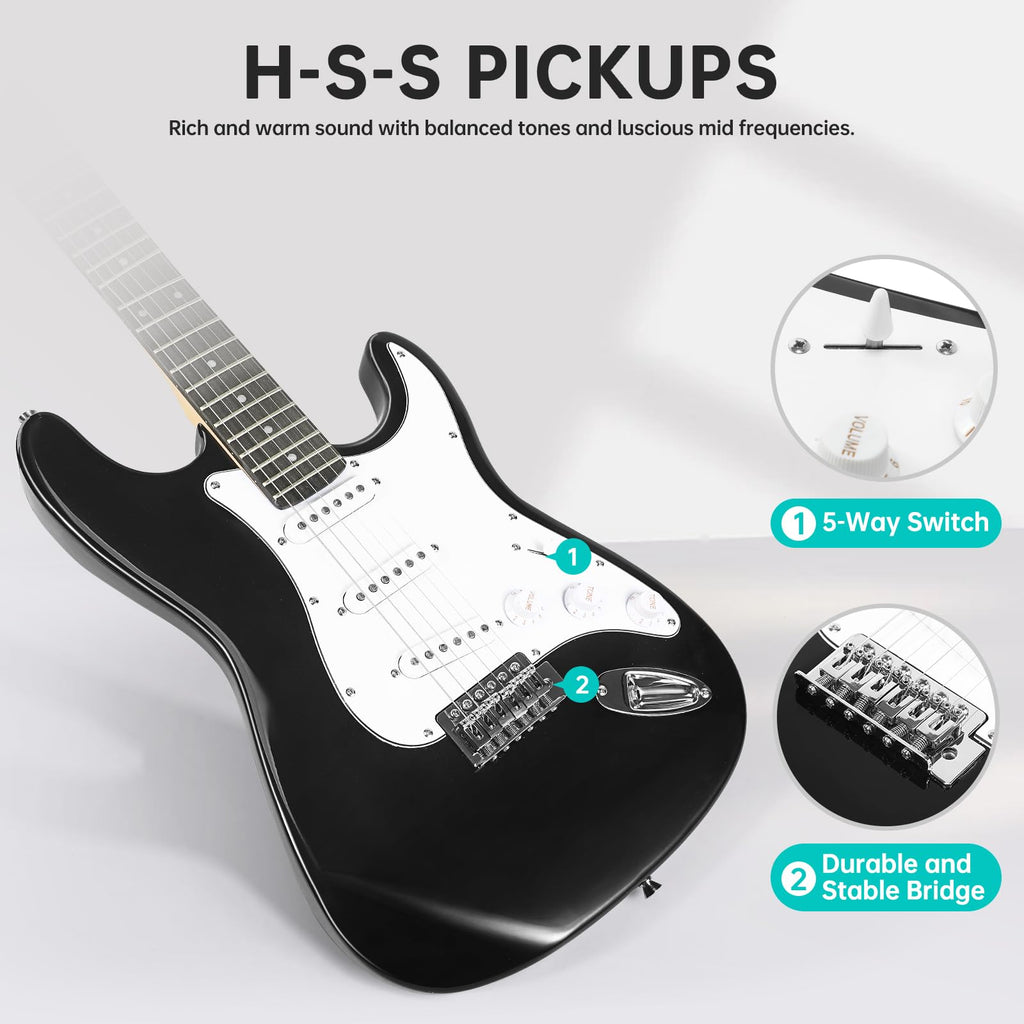 39 Inch Solid Full-size Electric Guitar with Amplifier Bag J747