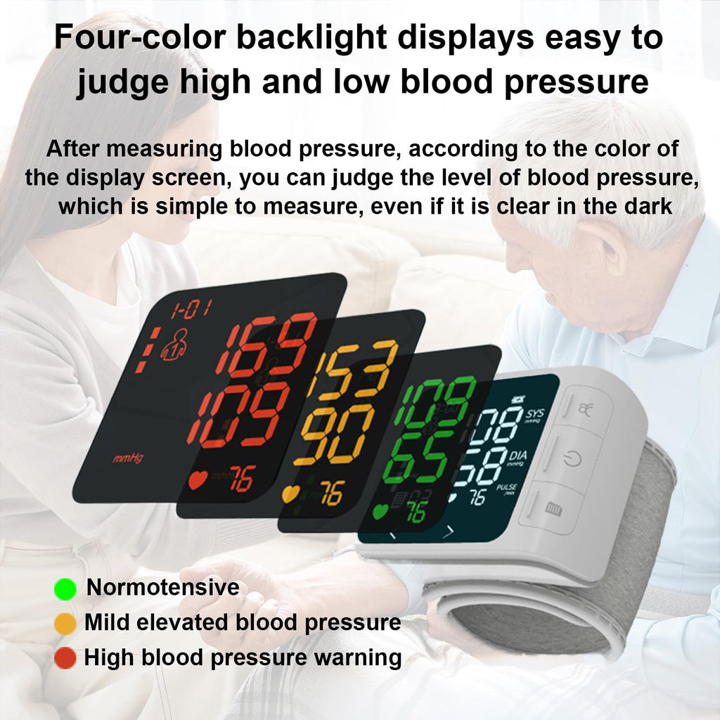 Wrist Blood Pressure Monitor with 2 Users Memory LCD Display R909