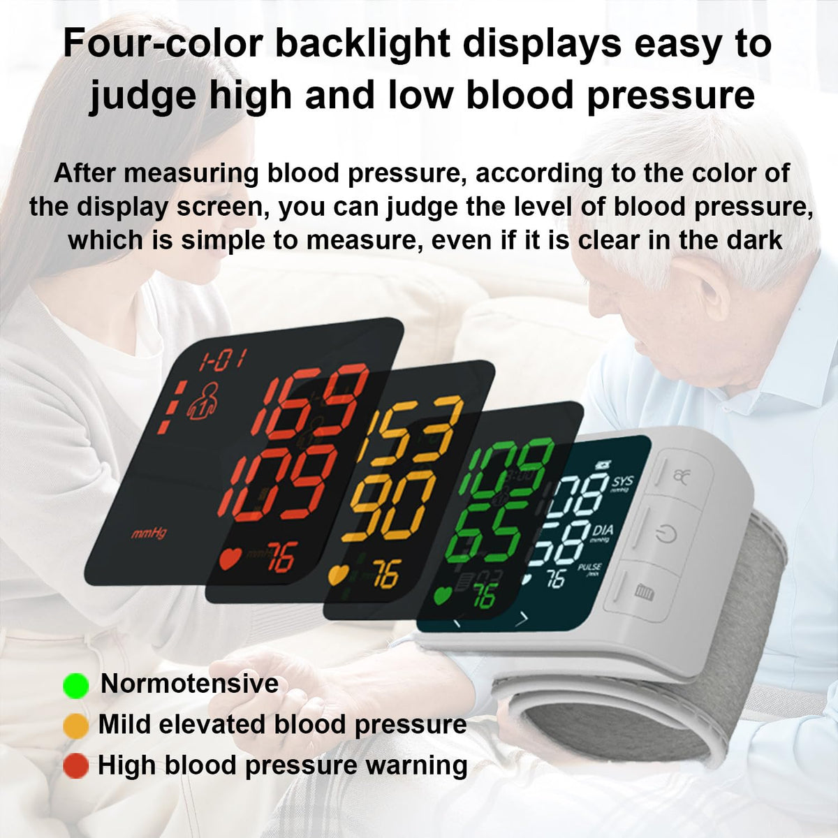 Wrist Blood Pressure Monitor with 2 Users Memory LCD Display R909
