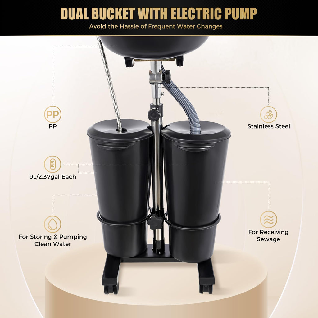 Portable Electric Pump Shampoo Basin with 2 Buckets E71518