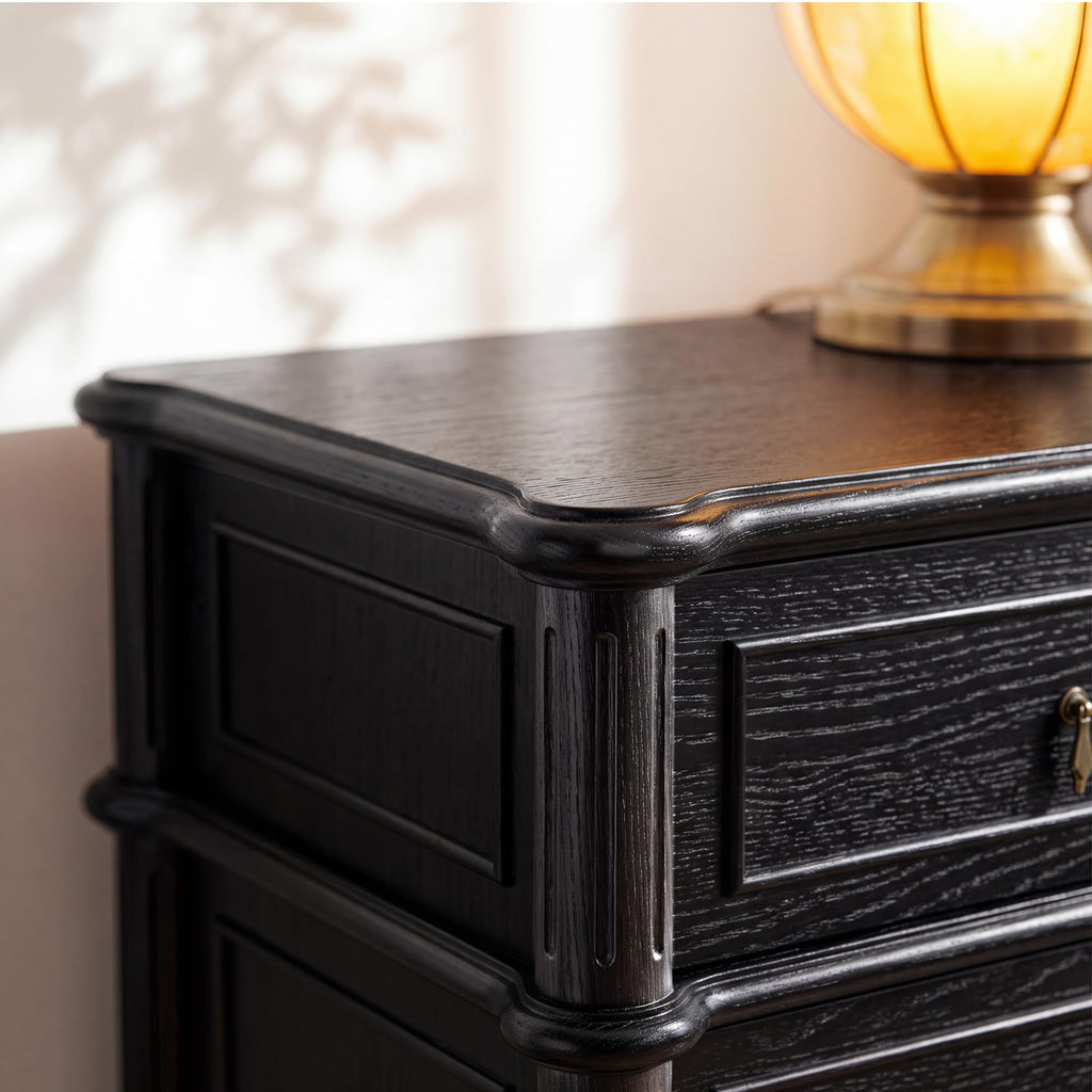 Black 9 Drawer Wood Dresser S758261
