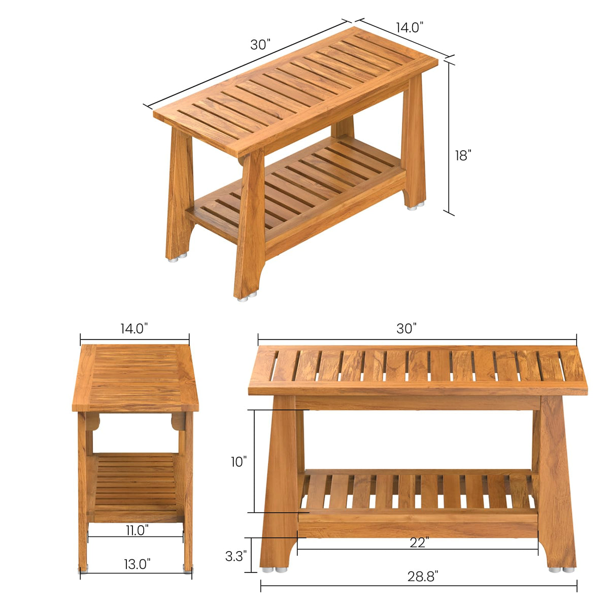 30" Teak Shower Bench I290