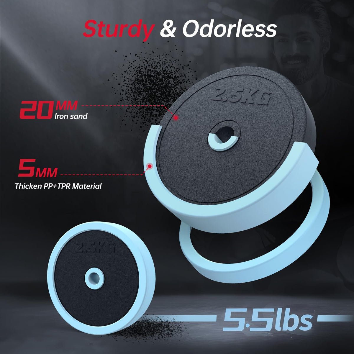 Adjustable 45lbs Dumbbell Set with Connector U902633