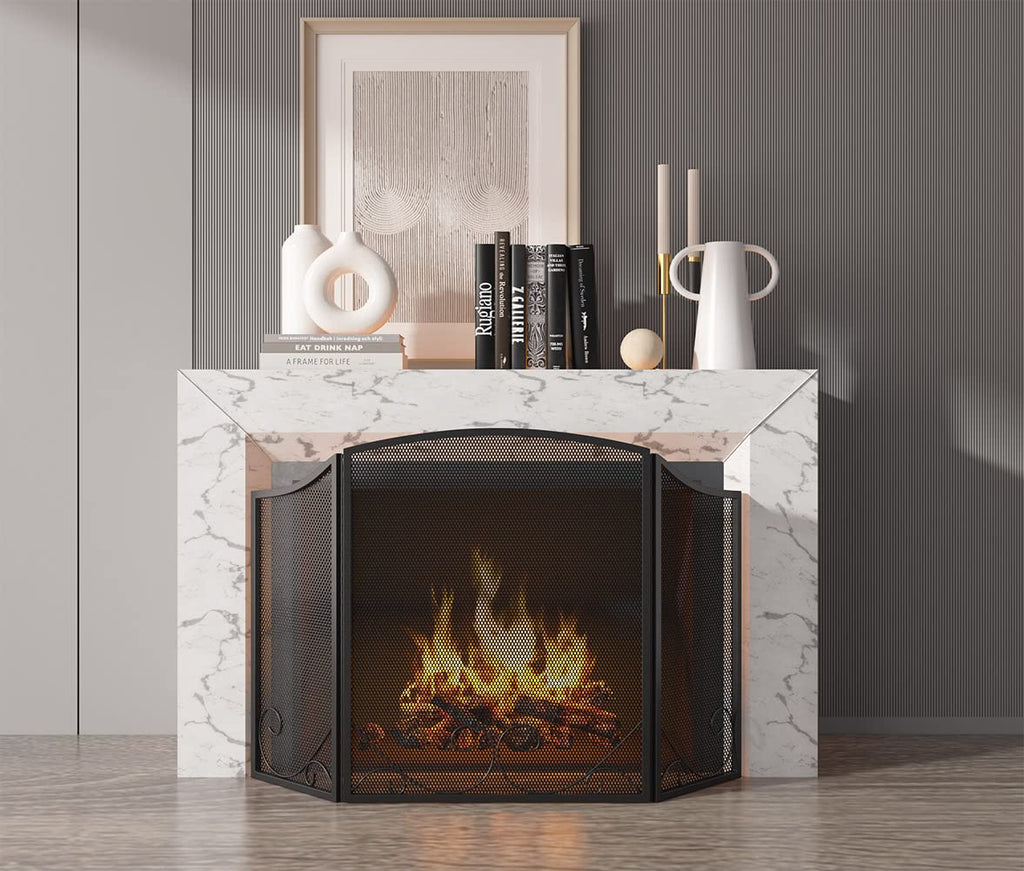 Black Wrought Iron Fireplace Screen D12390
