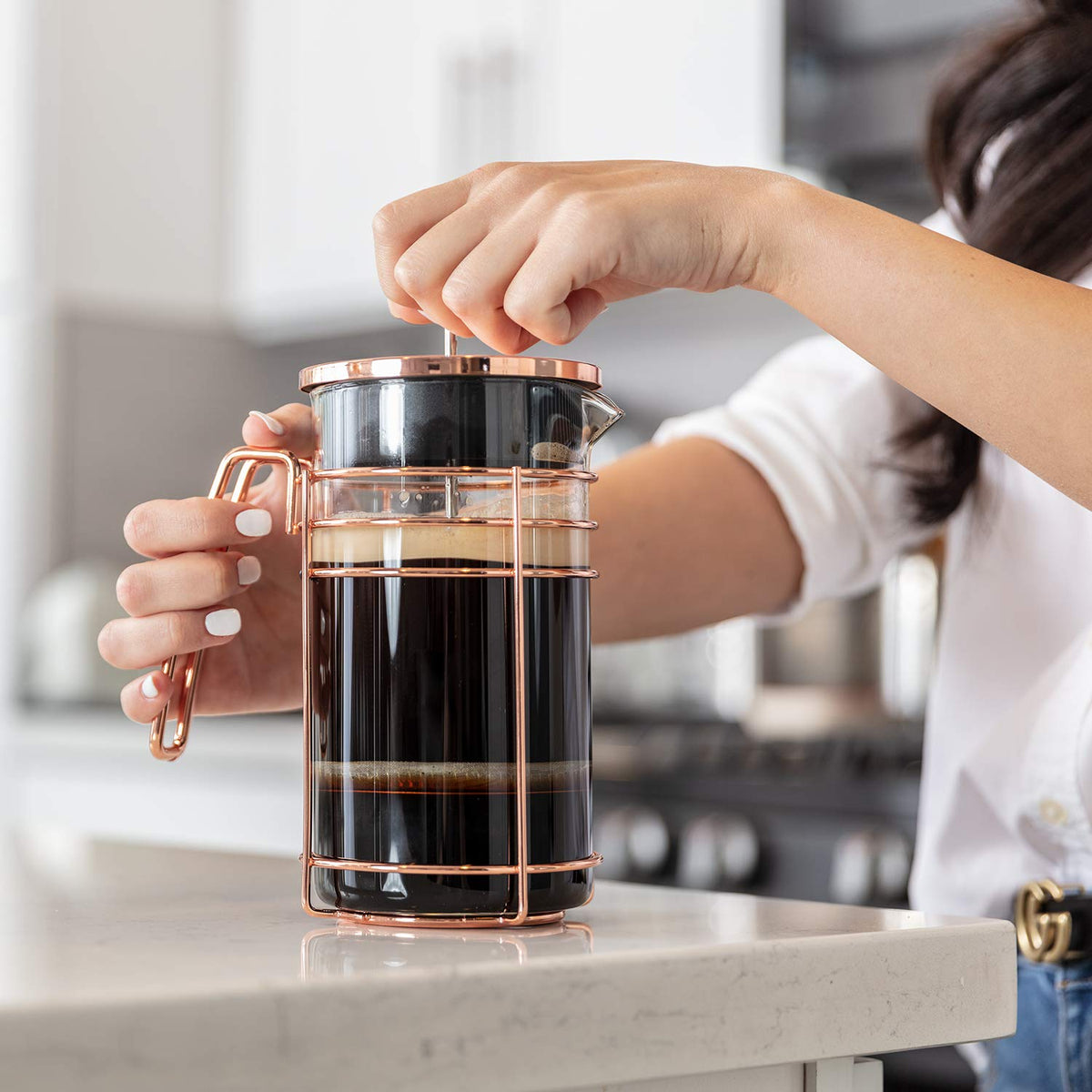 1000ml Rose Gold French Press Coffee Maker A584