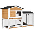 62" Wooden Small Animal Hutch with Run Area L612