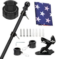 5FT Tangle Free Spinning Metal Flag Pole Kit with 3x5 Flag J7309