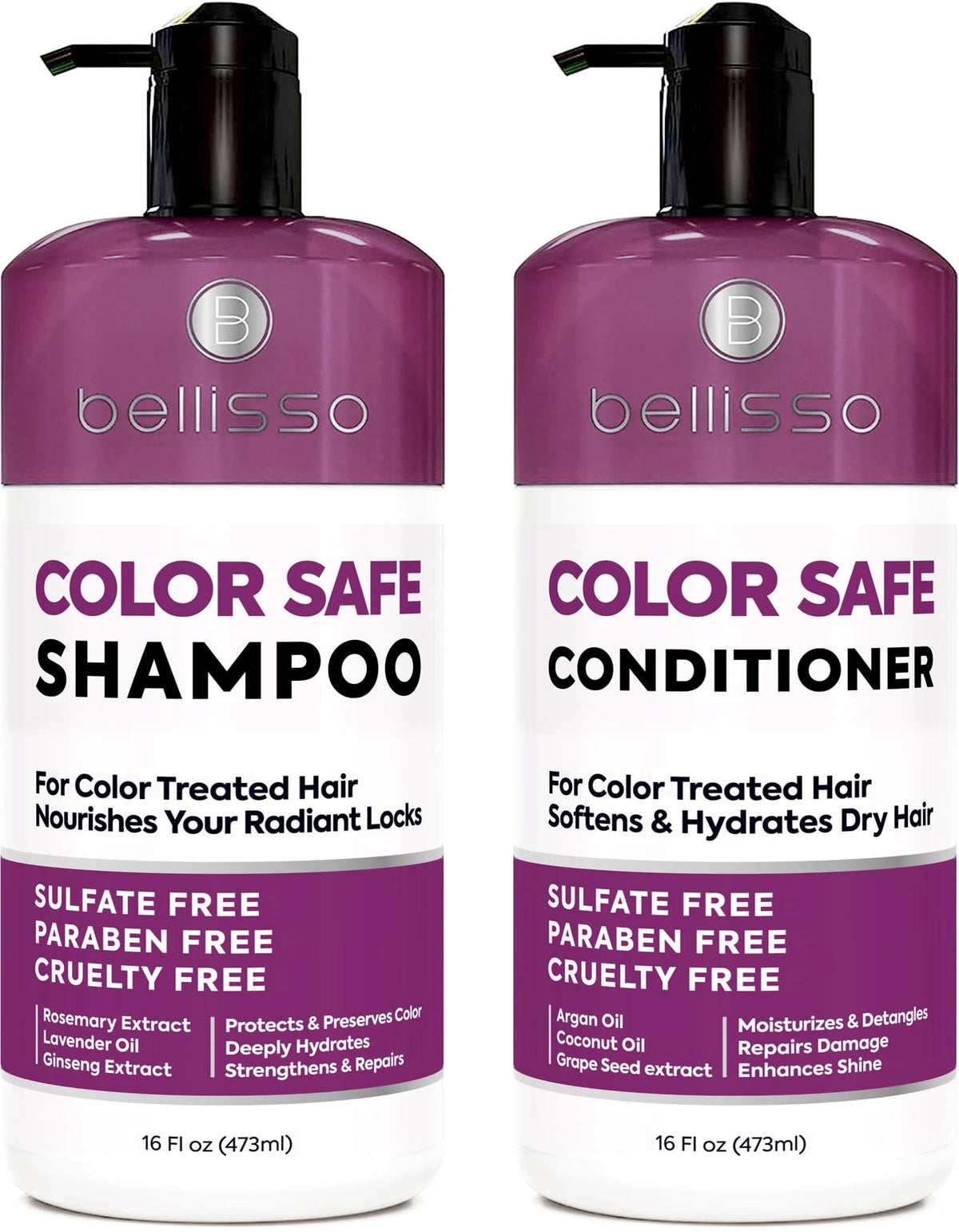 Color Safe Shampoo and Conditioner Set Sulfate Paraben Free M7583