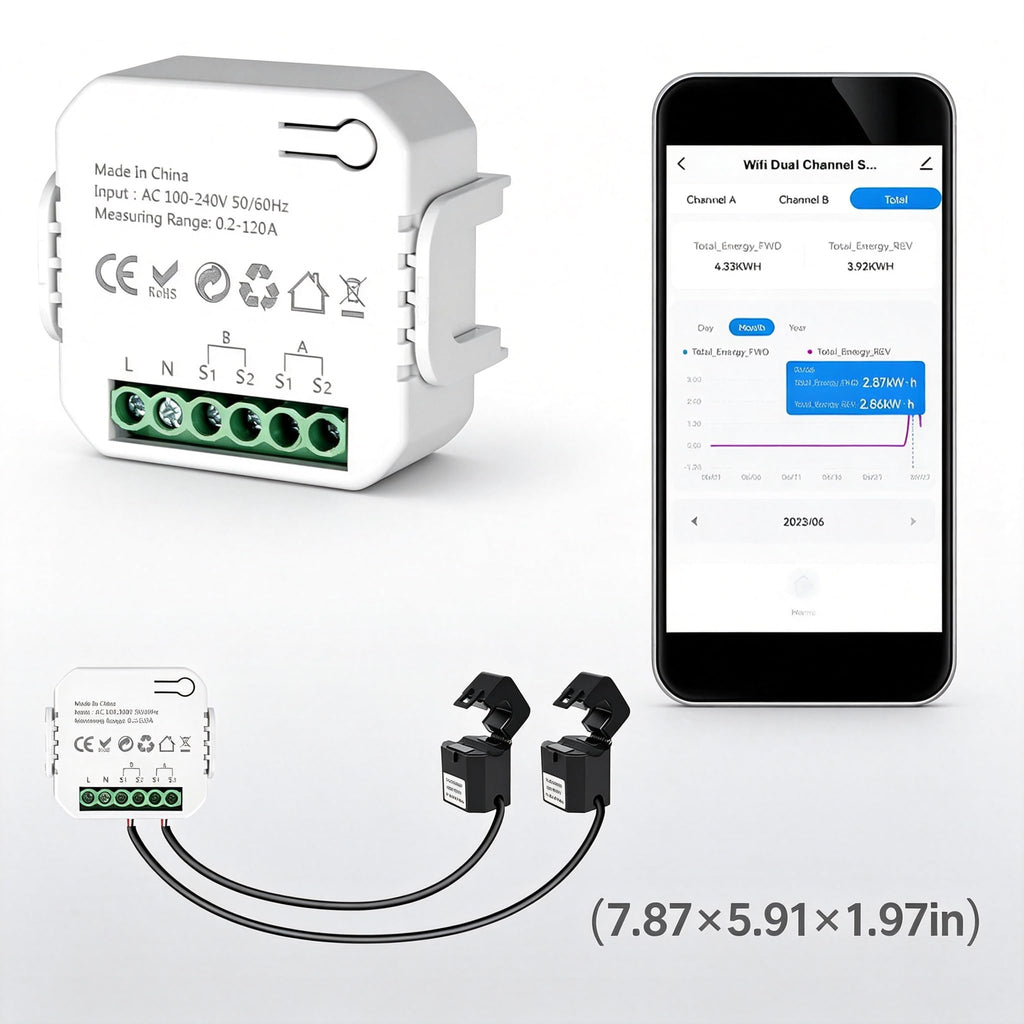 Smart Home Energy Monitor 2x120A Dual Channel U598965