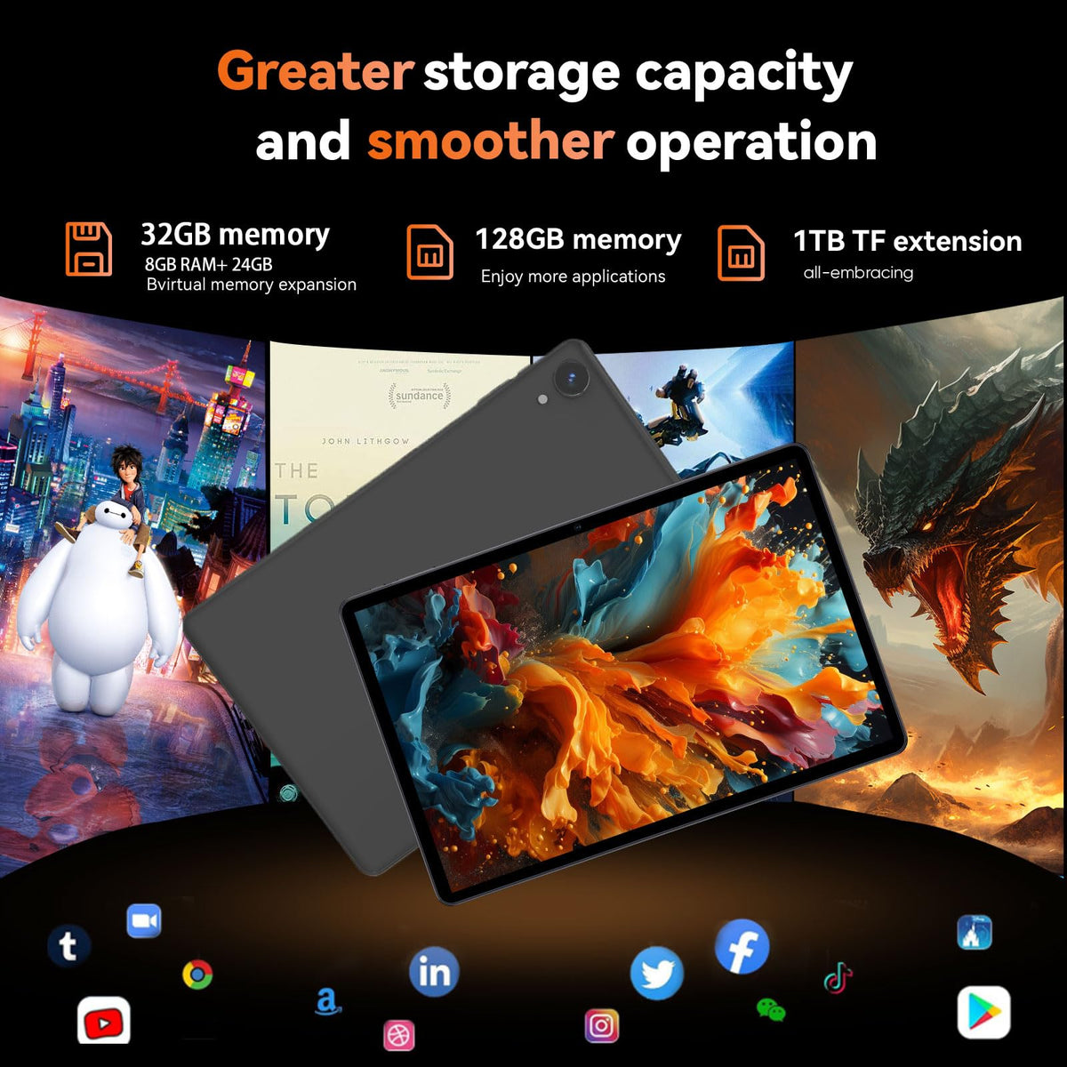 10 Inch Android 16 Tablet 32GB RAM 128GB ROM O904