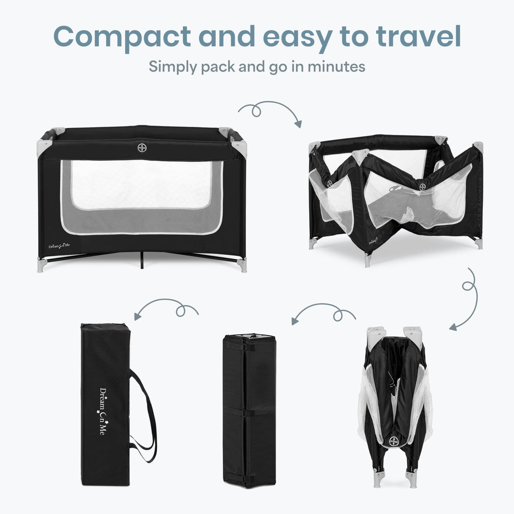 Portable Playard with Carry Bag, Black T5717