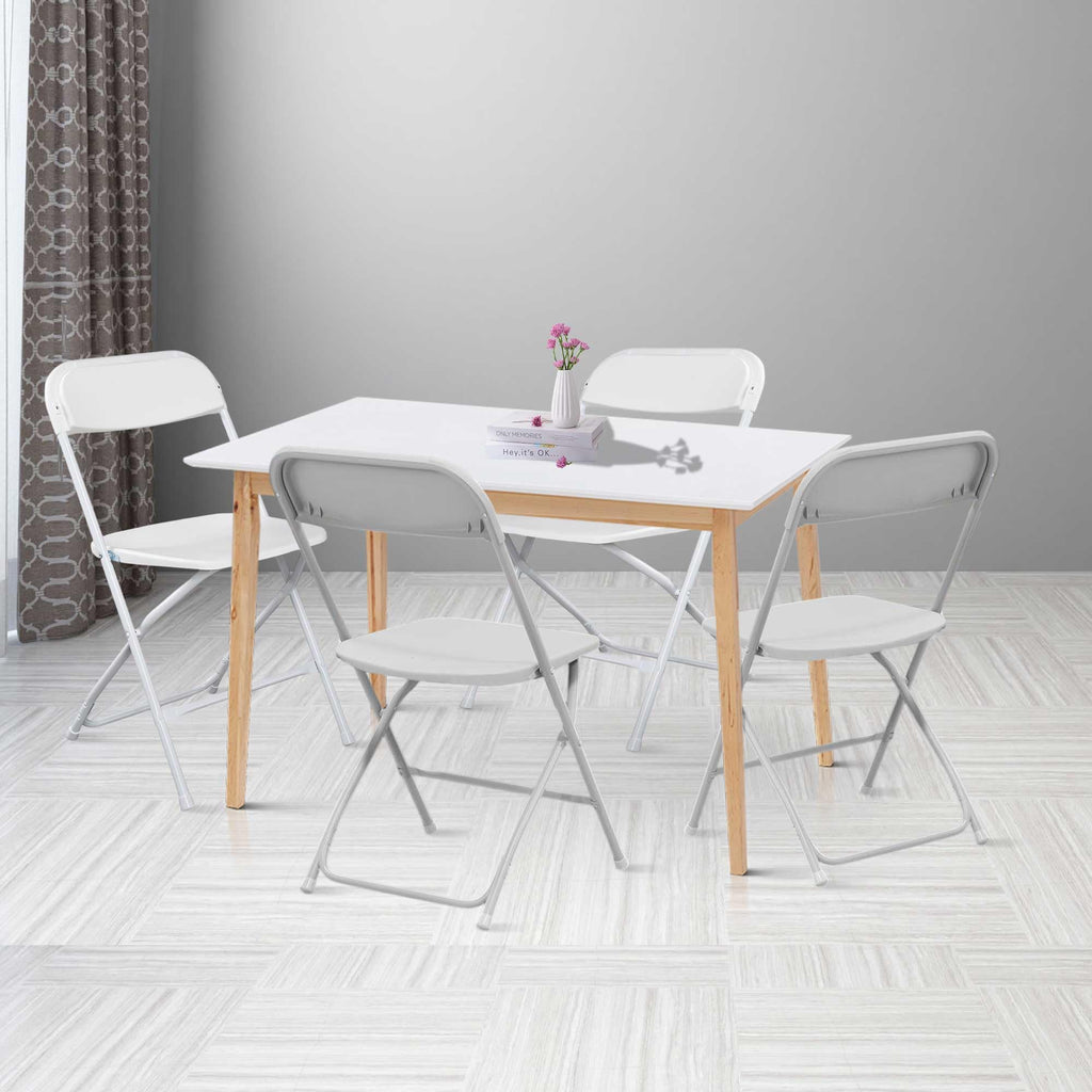 10 Pack White Folding Chairs 350LBS Capacity Steel M206