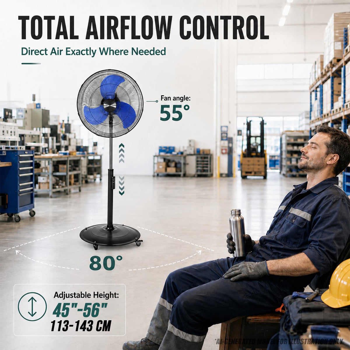 20 Inch Oscillating Pedestal Fan with Remote Control G270222