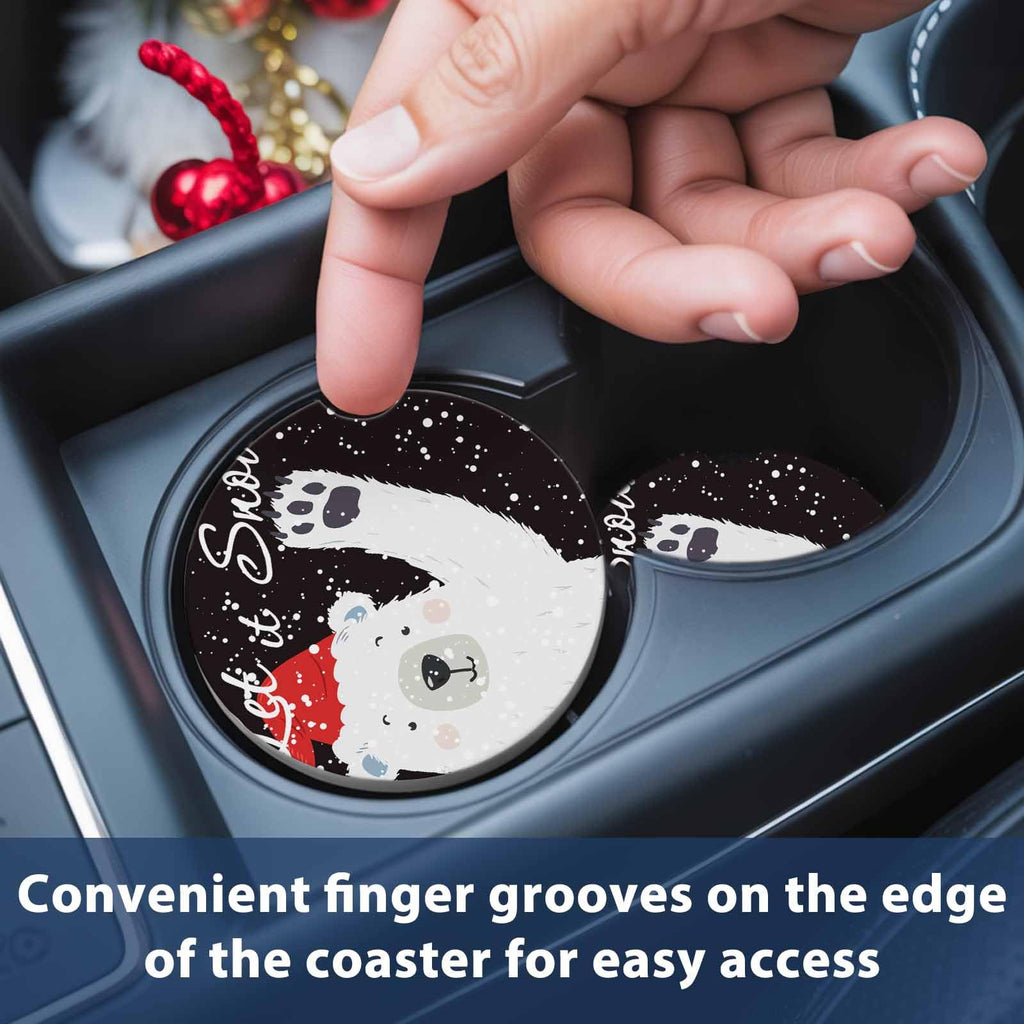 Absorbent Ceramic Stone Car Coasters Set of 2 Q151
