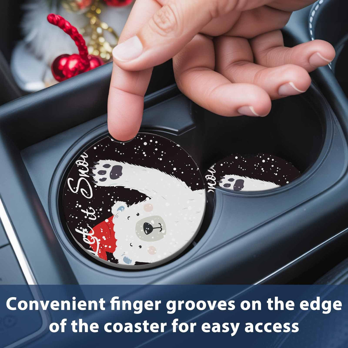 Absorbent Ceramic Stone Car Coasters Set of 2 Q151
