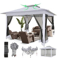 12x12 Pop Up Waterproof Outdoor Canopy with Mosquito Nettings and Carry Bag G162071