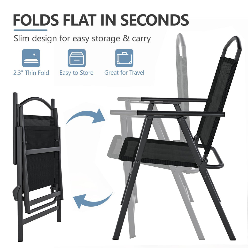 Folding Outdoor Chairs Set of 2 Black F757