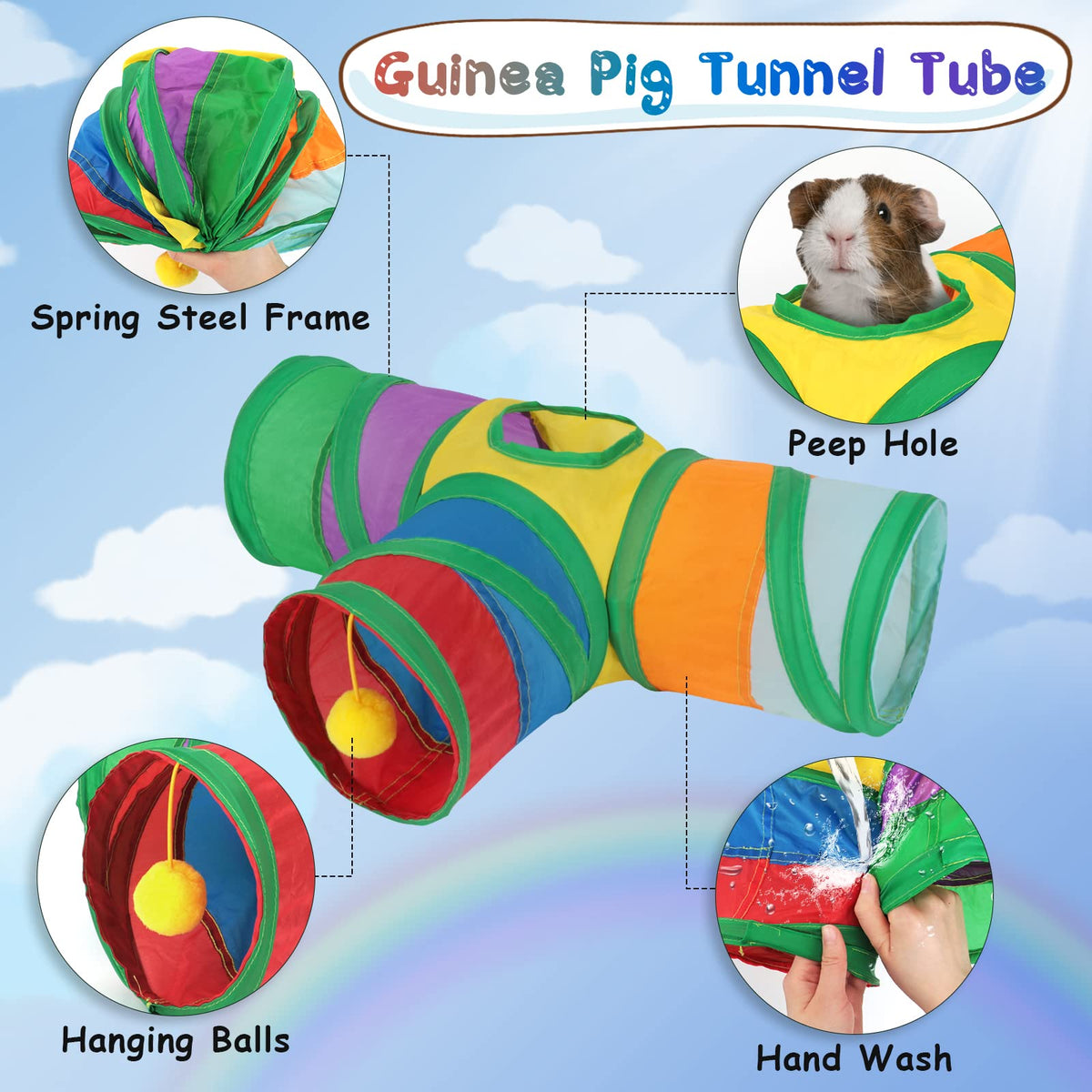 Guinea Pig Tunnels & Tubes Collapsible Small Animal Hideout L86283